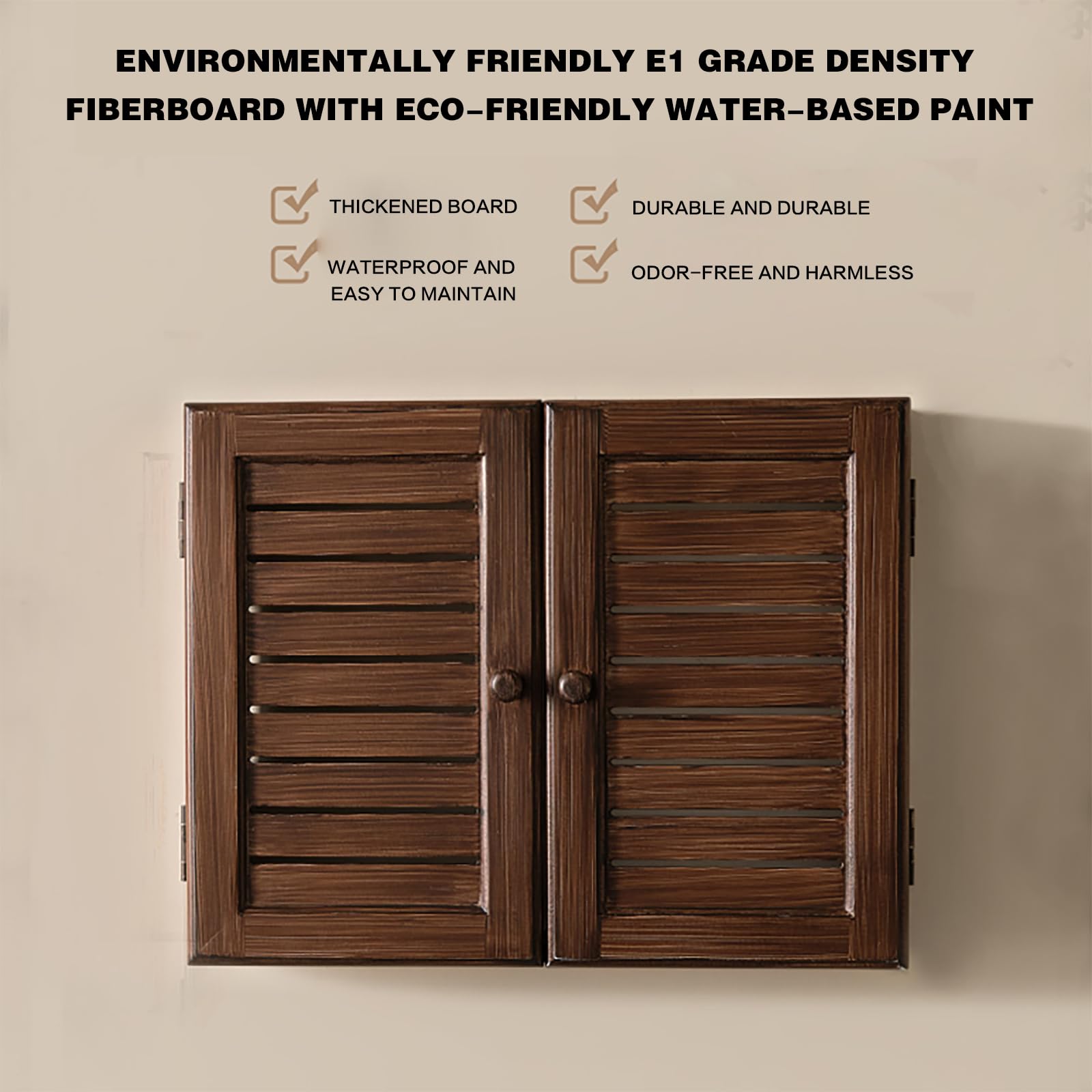 Armoire de rangement murale en bois pour routeur WiFi - Modem décoratif et boîte à câbles - Forte capacité de charge - Design rétro pour la maison et le bureau - 47 x 28 x 9,5 cm