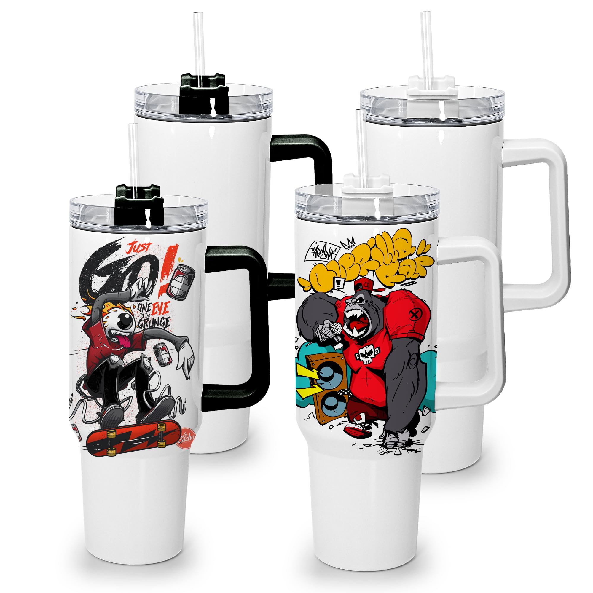 Gobelet de sublimation 1200 ml grand gobelet isotherme avec paille sweet grain