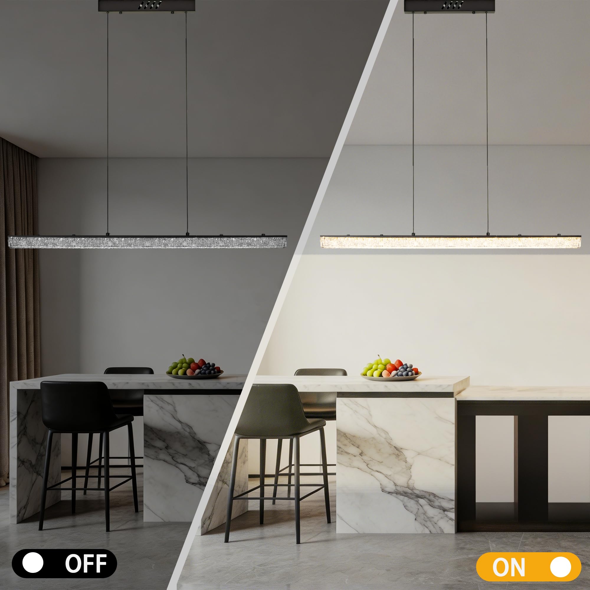 100 CM Lámpara Colgante LED Moderna Regulable 3000K-6000K 40W LED Lampara Techo Colgante Lamparas de Techo Mesa de Comedor, Con Control Remoto Brillo Ajustable Lampara Colgante Comedor | Lámpara de comedor LED colgante con mando a distancia, lámpara de sa