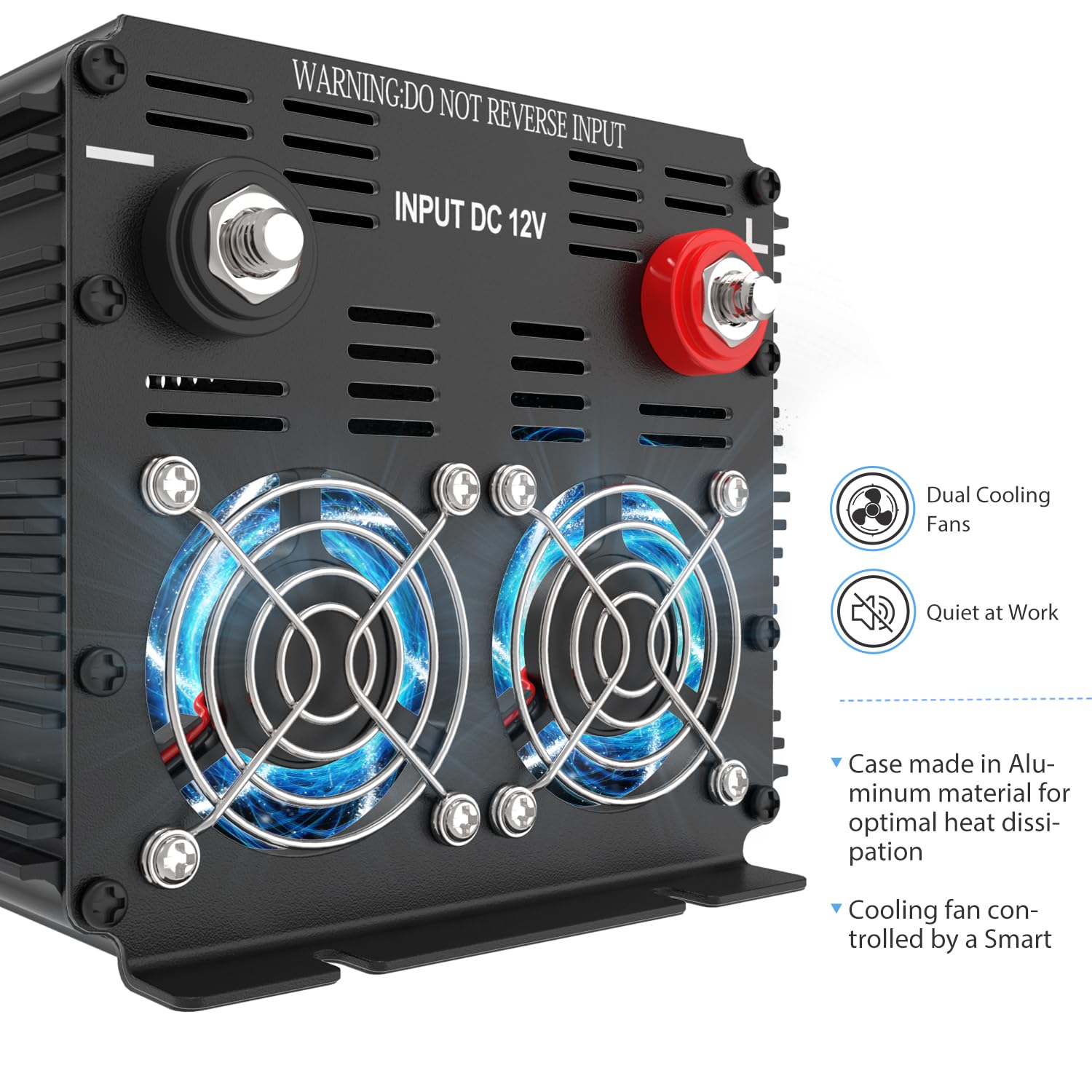 EDECOA 2000 W / 4000 W, inverter a onda sinusoidale pura da 12 V/230 V, potenza nominale 2000 watt, inverter solare da 12 V a 230 V CA con telecomando LCD, Interfacce USB e tipo C disponibili, presa