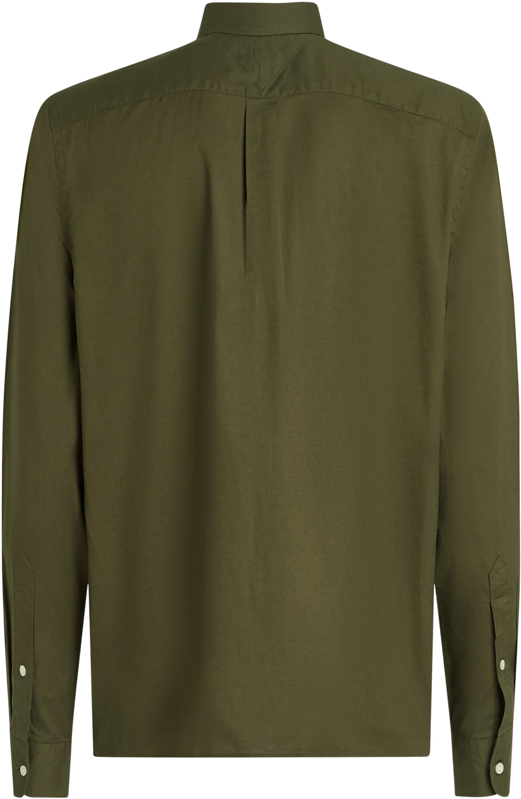 Tommy Hilfiger Męska koszula Flex POPLIN Solid RF MW0MW37550 L/S, khaki, S, Khaki (zieleń wojskowa), S