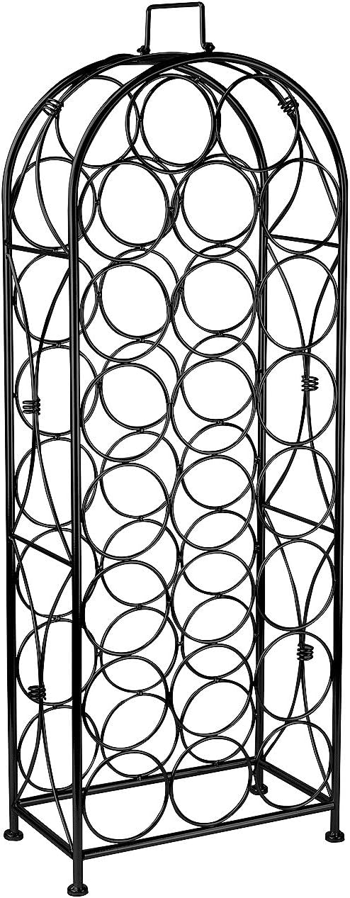 Sorbus Wine Rack Bordeaux Chateau Style - Holds 23 Bottles - Minimal Assembly (Black) : Home & Kitchen