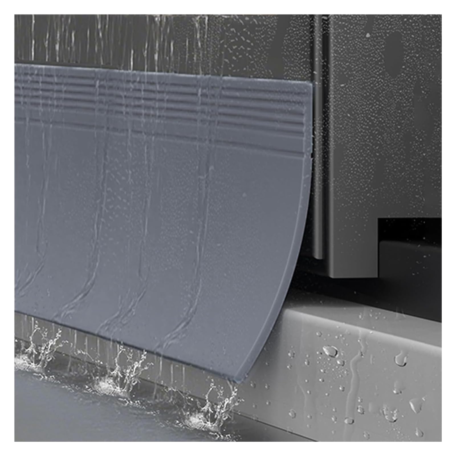 Deflector para ventanas y aleros gris de 11 cm x 1 m contra viento y goteo
