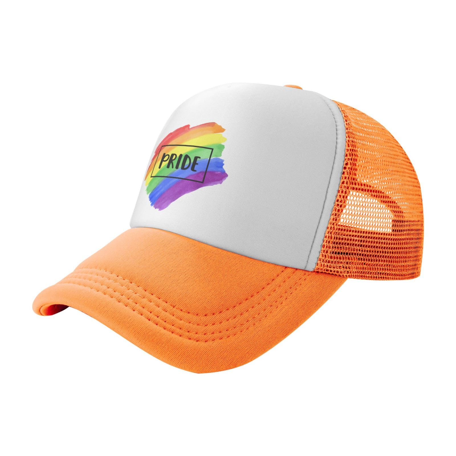 KWQDOZF Rainbow LGBT Pride Trucker Hat Mesh Baseball Cap Unisex