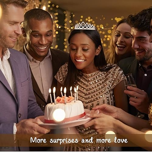 Miniatura 5 de CIEHER Kit de banda de cumpleaños y tiara de cumpleaños, coronas de cumpleaños para mujer, corona de cumpleaños, tiaras de cumpleaños, regalo de