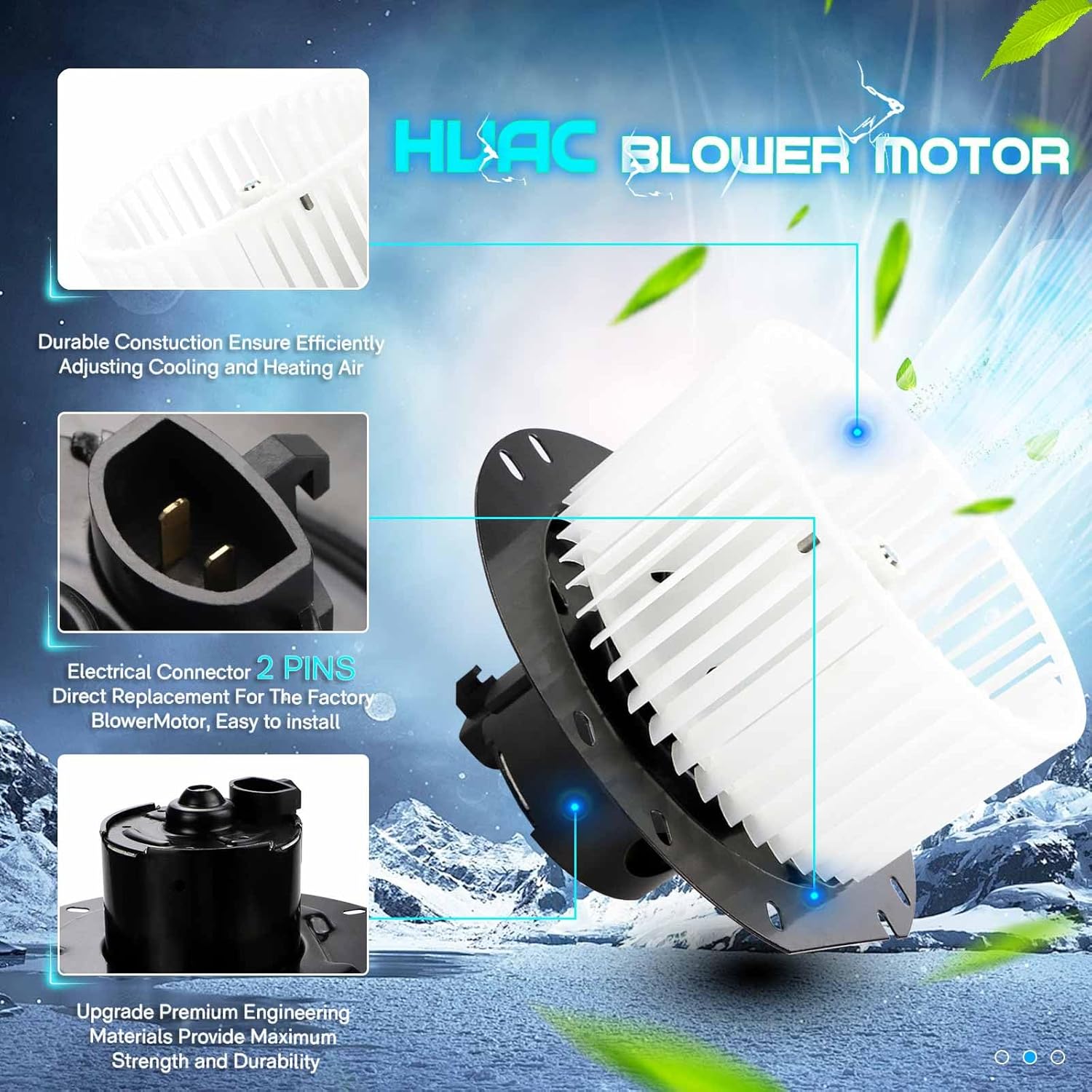 Front HVAC Heater Blower Motor Fan Assembly Replacement for 1997-2014 E150 E250 E350 Super Duty E-Series Econoline Van XC2Z-19805-BA 700022 FO3126109 330-58014-000 615-00603