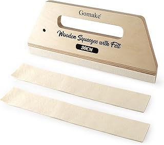 Gomake Wallpaper Smoothing Tool Large Wooden Squeegee with Felt for Large Film Application,Floor Graphics Installing,Doors and Windows Decal Applications
