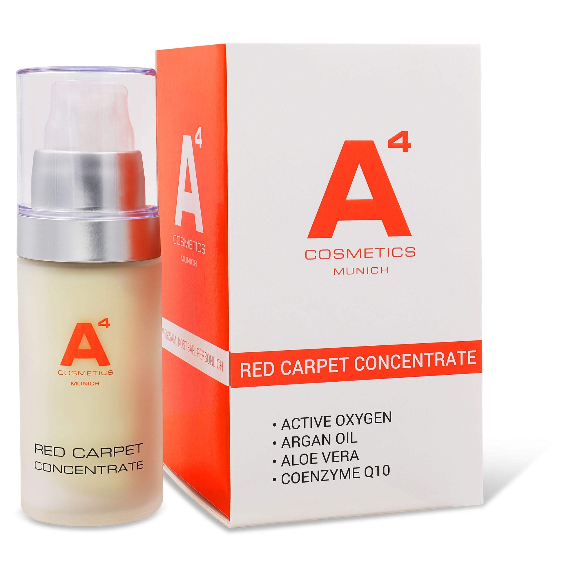 A4 - RED CARPET CONCENTRATE Gesichtspflege | Gesichtscreme mit Anti-Aging, hochdosiert, verfeinert Poren, trägt zur Faltenreduktion bei (30ml)