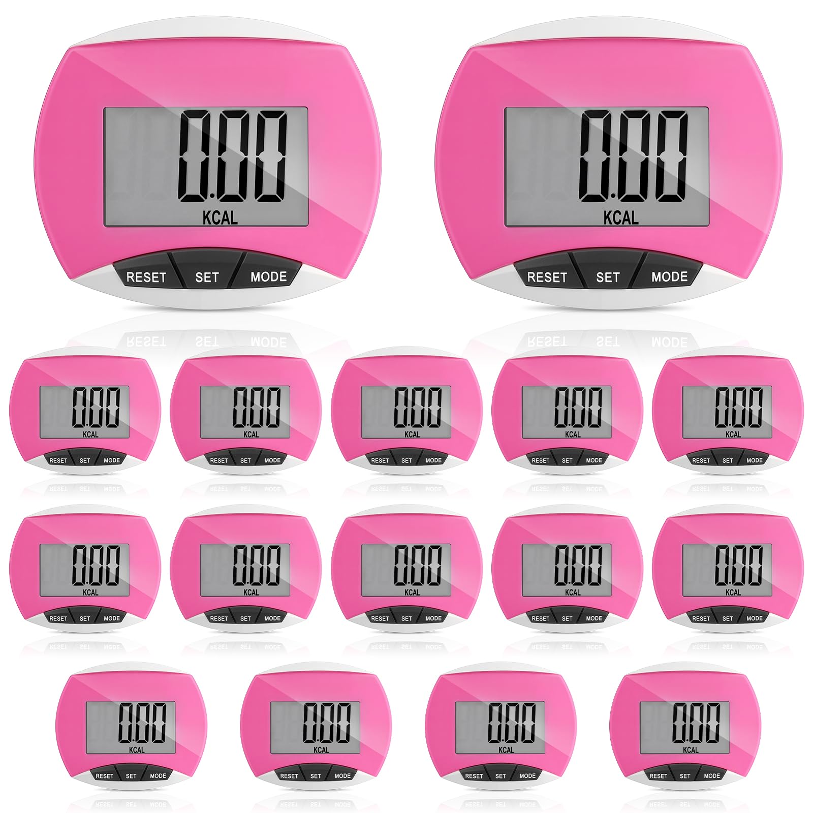 Weewooday Podomètre pour marche pas et kilomètres, simple à clipser pour la marche avec affichage numérique, traqueur portable, podomètre de poche en vrac pour hommes, femmes, adultes et personnes