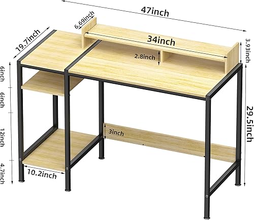 Miniatura 56 de Escritorio para computadora, escritorio para juegos de 43 pulgadas, escritorio de oficina en casa con almacenamiento, escritorio pequeño con soporte
