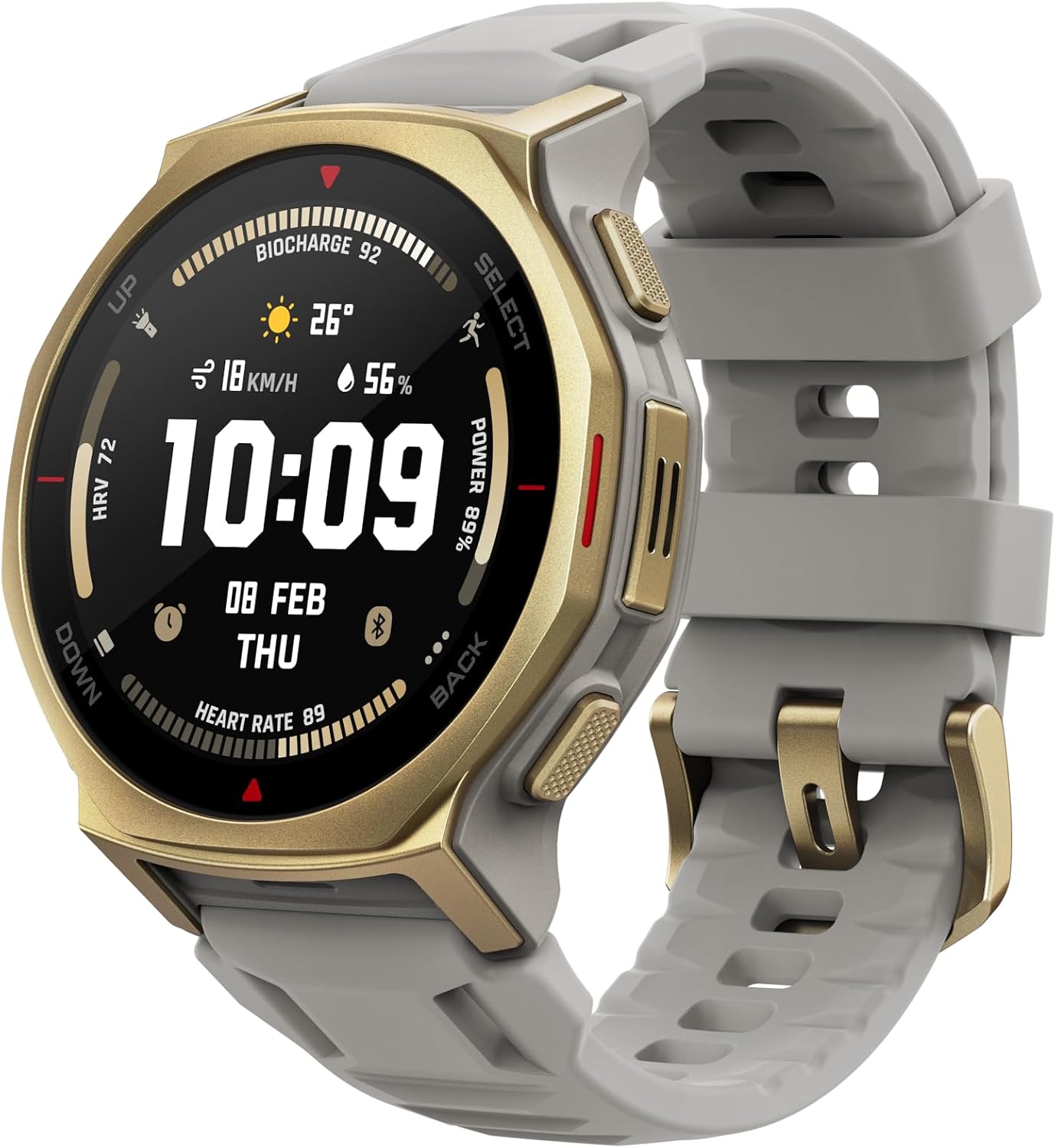 T-Rex 3 Pro Smart Watch, 1.32" AMOLED Sapphire Glass, iOS/Android | 44mm, 17-Day Battery, Dual-Band GPS, Flashlight, Water-Resistant, Titanium Bezel, Rugged/Military Style, Offline Maps
