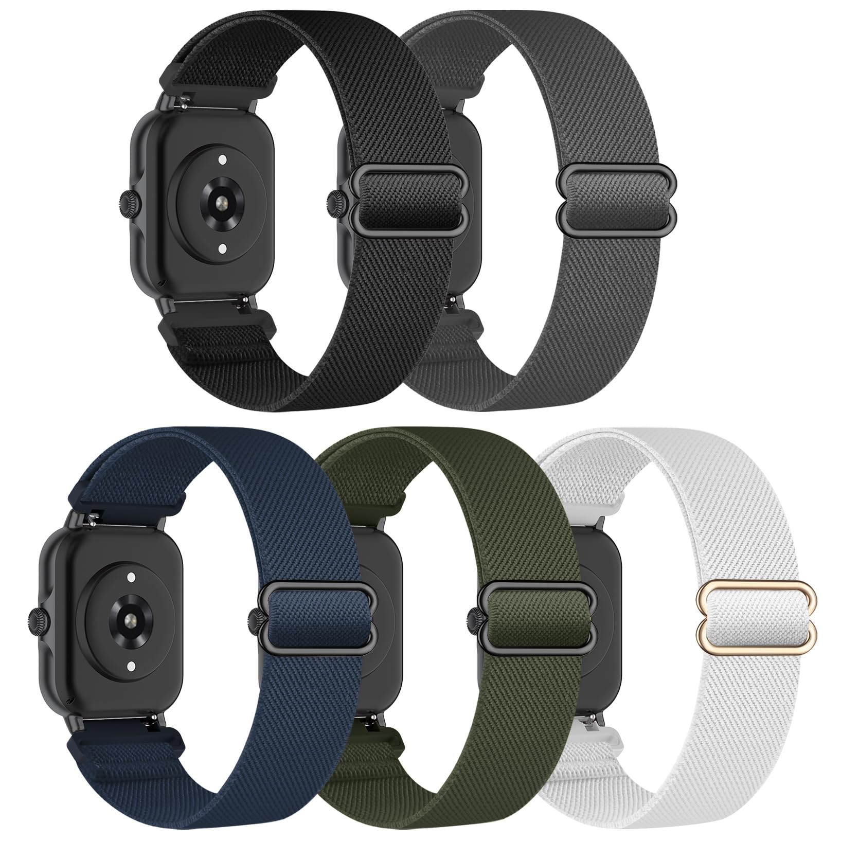 Wizvv 5 Pack 20mm Nylon Armband Kompatibel mit Amazfit Activ