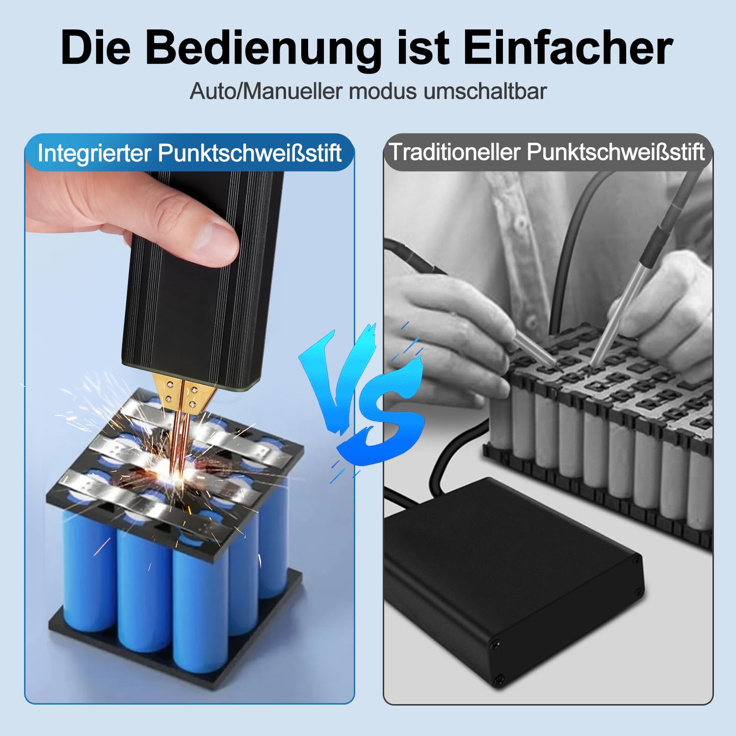 Poste à souder par points sans fil avec modes automatiques et manuels, 80 vitesses réglables pour batteries DIY