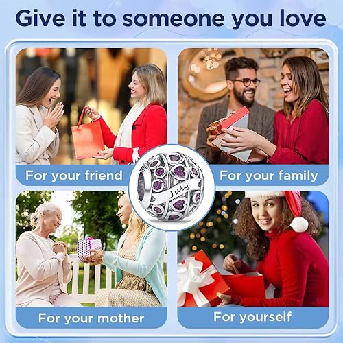 Miniatura 8 de EHEG Dijes de piedra natal de amor con corazón calado para pulseras y collares plata de ley 925 con circonita cúbica 5A regalos de joyería para