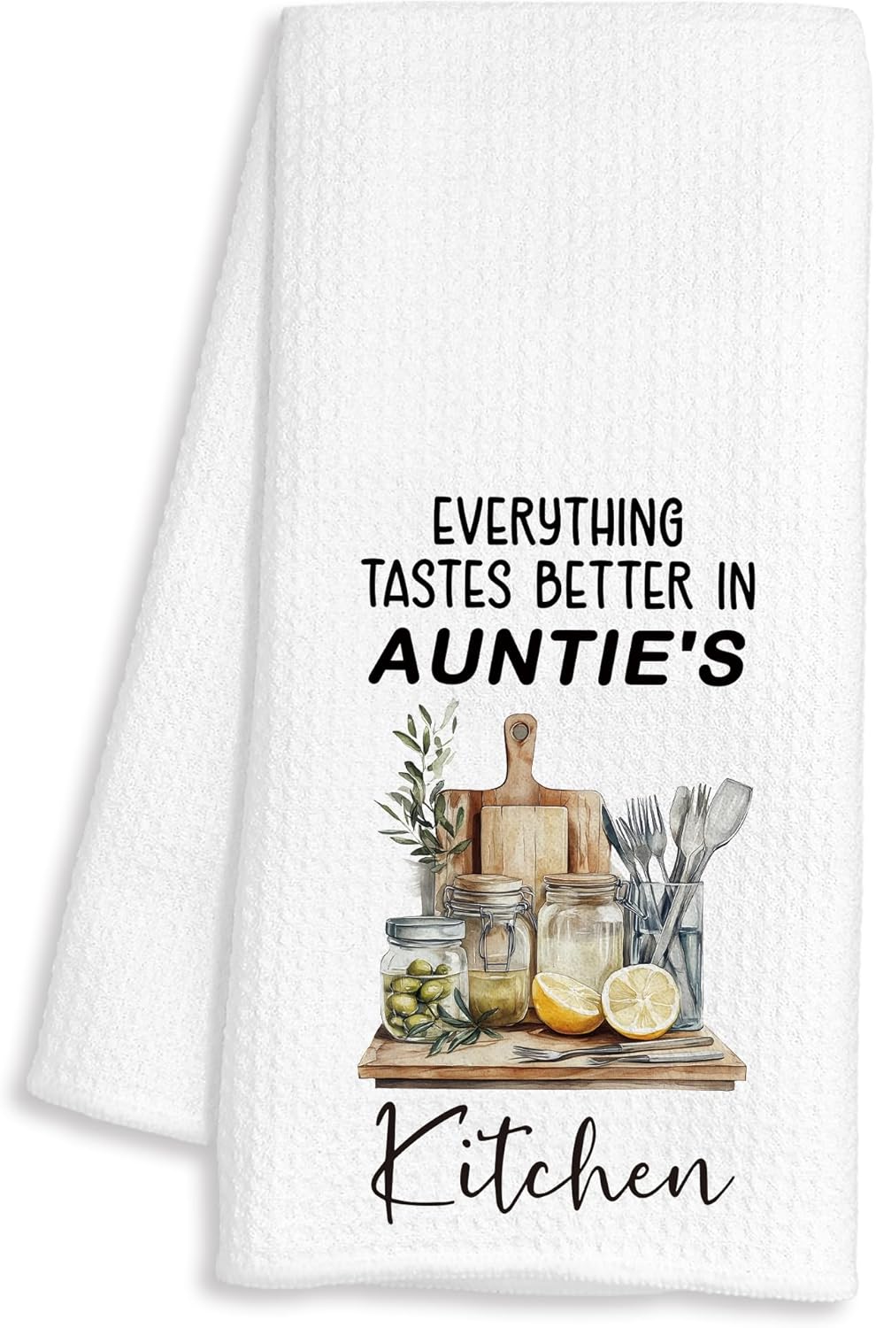 Auntie Gifts Kitchen Towels, Gifts for Aunt from Nephew Niece, Best Auntie Gift for Christmas Birthday Decorative Dish Hand Tea Towels for Kitchen, 16x24 Inch