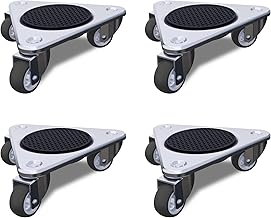 ONEON – Lot de 4 Chariots de déménagement de Meubles en Acier à 3 Roues pour déménagement, capacité de Charge maximale de 326,6 kg (argenté)
