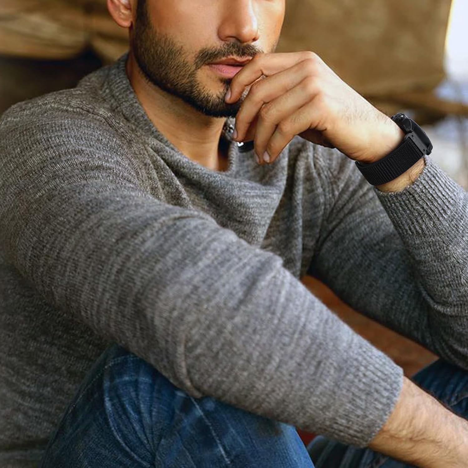 26mm Watchband Compatible with Garmin Fenix 8 pro/tactix 8 AMOLED-51mm/Fenix 7X/6X/5X/7X Pro/6X Pro/5X Plus/3 HR,Nylon Elastic Braided Strap For Descent Mk2i/3i/quatix 8 51mm/Enduro3 2