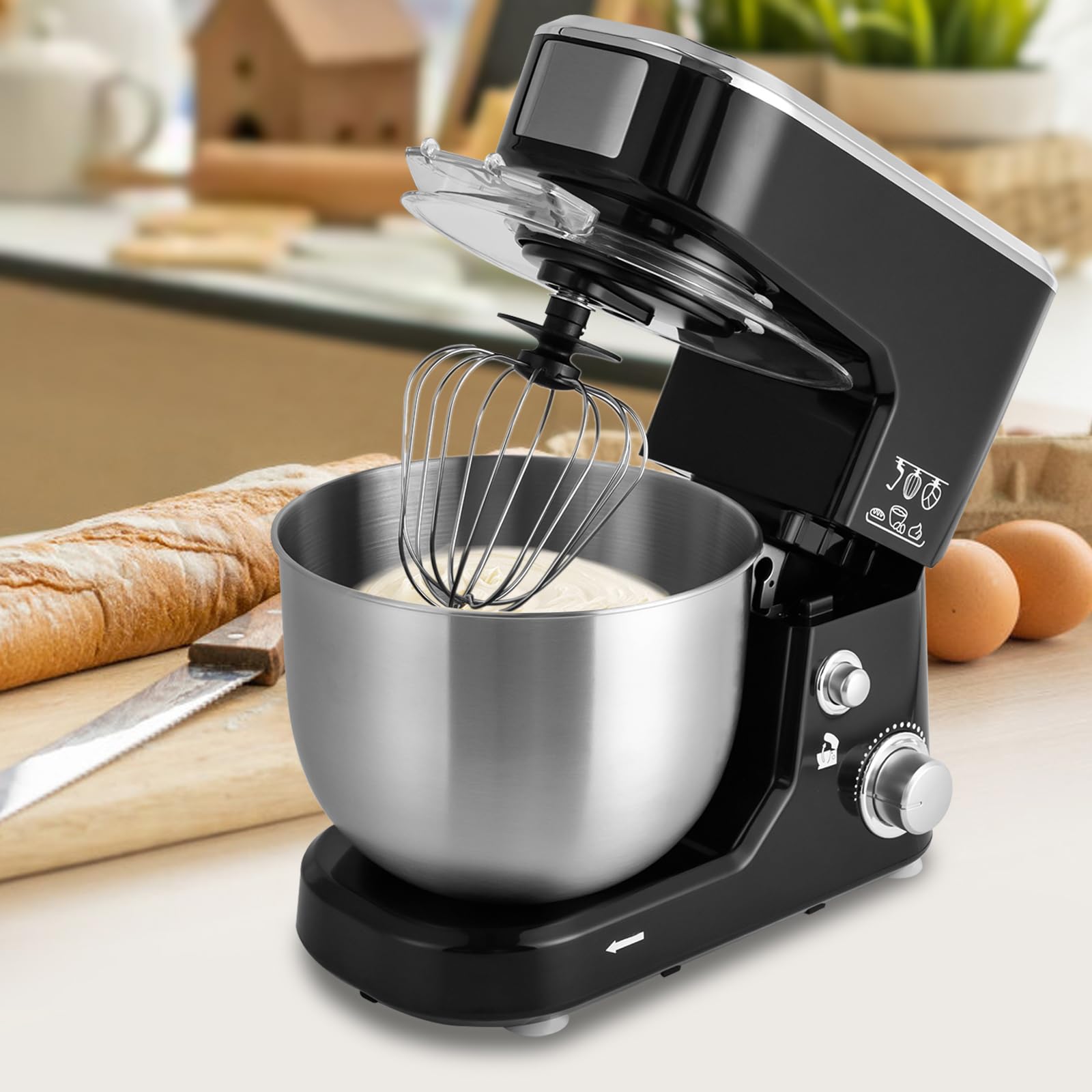 Robot kuchenny 3 w 1 1000 W, wielofunkcyjny mikser ze stali nierdzewnej, mikser kuchenny, mikser do ciasta, mikser kuchenny, restauracje, piekarnie