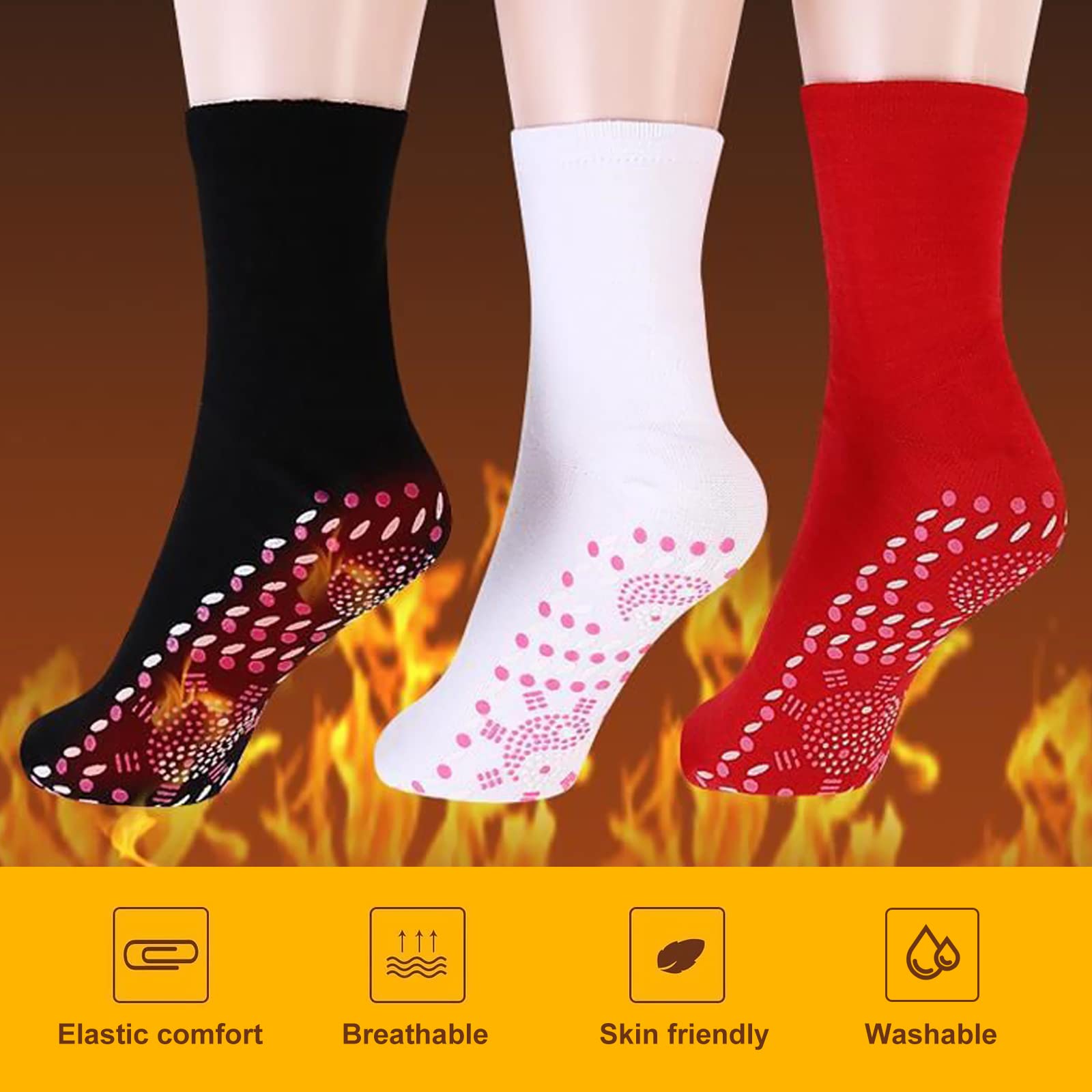 Self Heating Foot Warmer Socks - Comfortable and Breathable Thermal Circulation Socks (Black)