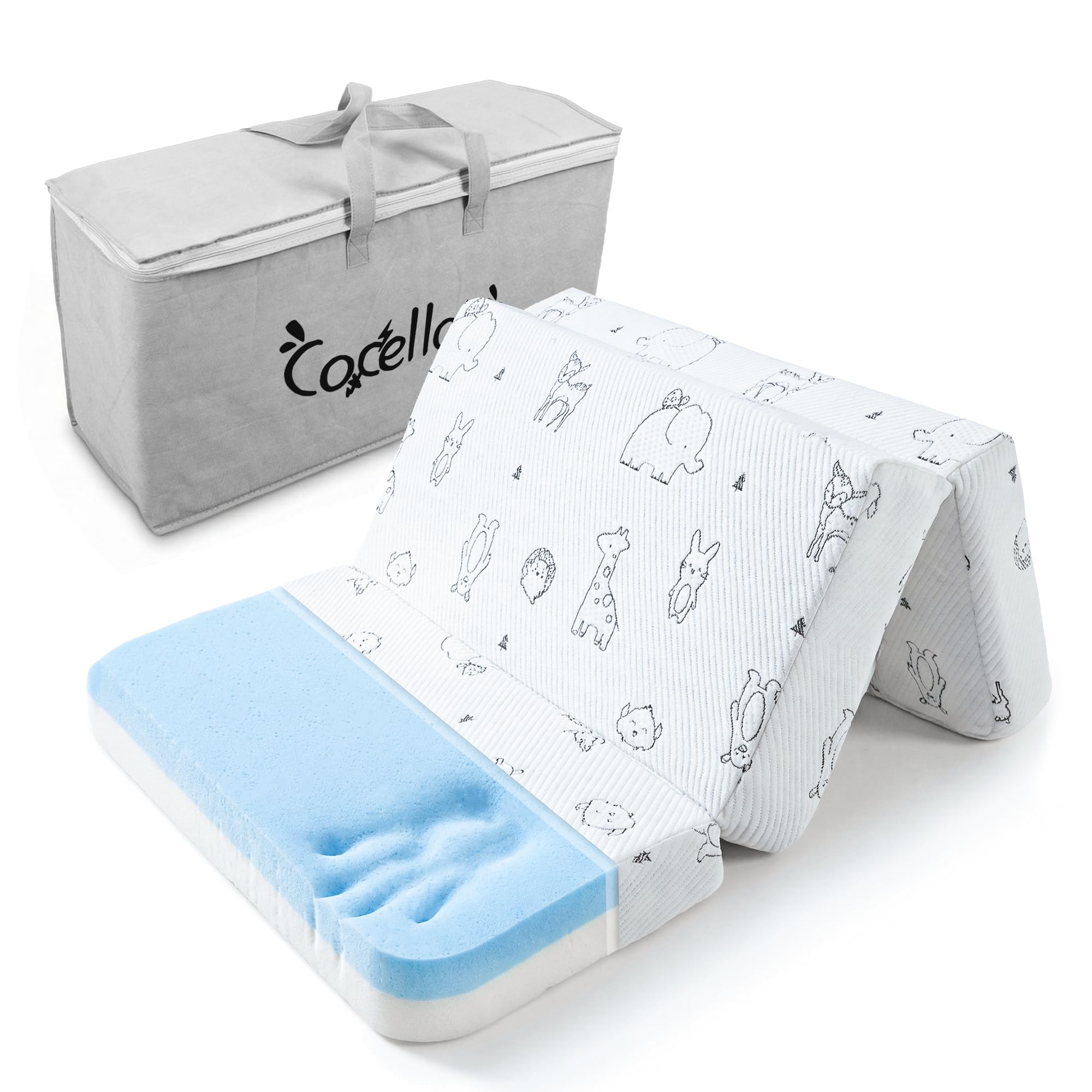 Trifold Pack and Play Mattress, 38"x26" Dual Sided Memory Foam
