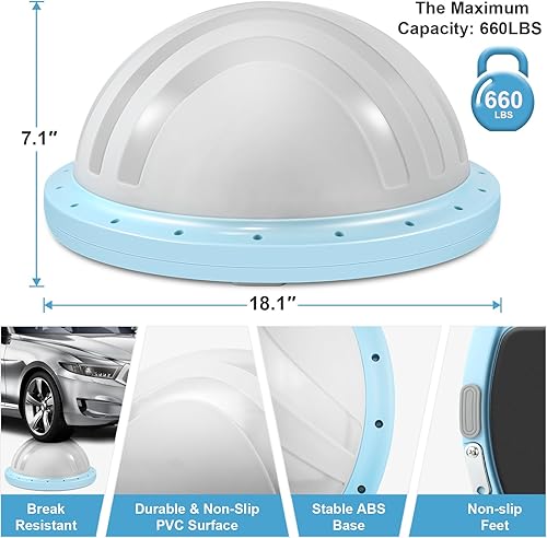 Miniatura 4 de Exercise Ball Balance Trainer, Inflatable Yoga ball With Plank &Game Function, Half Balance Trainer For Core Strength Training, Workout equipment