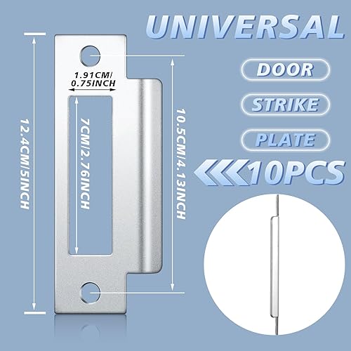 Miniatura 9 de Tandefio 4 piezas 4-78 pulgadas placa universal de huelga de puerta en T placa de huelga de puerta placa de bloqueo placa trasera de puerta con