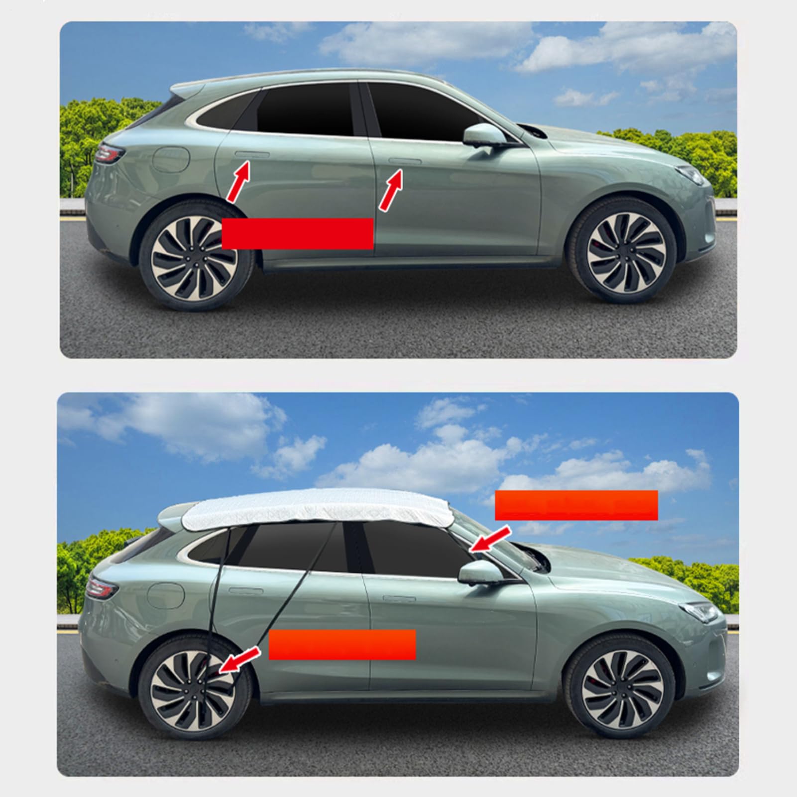 Schermo Per Tetto Apribile,Copertura Tetto Auto | Protezione UV Con Fascie Elastiche Per Veicolo Finestrino Camion Campeggio