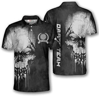 PRIMESTY Tribal Darts Shirts for Men, Custom Name Polynesian Dart Team Jerseys, Personalized Aztec Darts Polo Shirts S-5XL