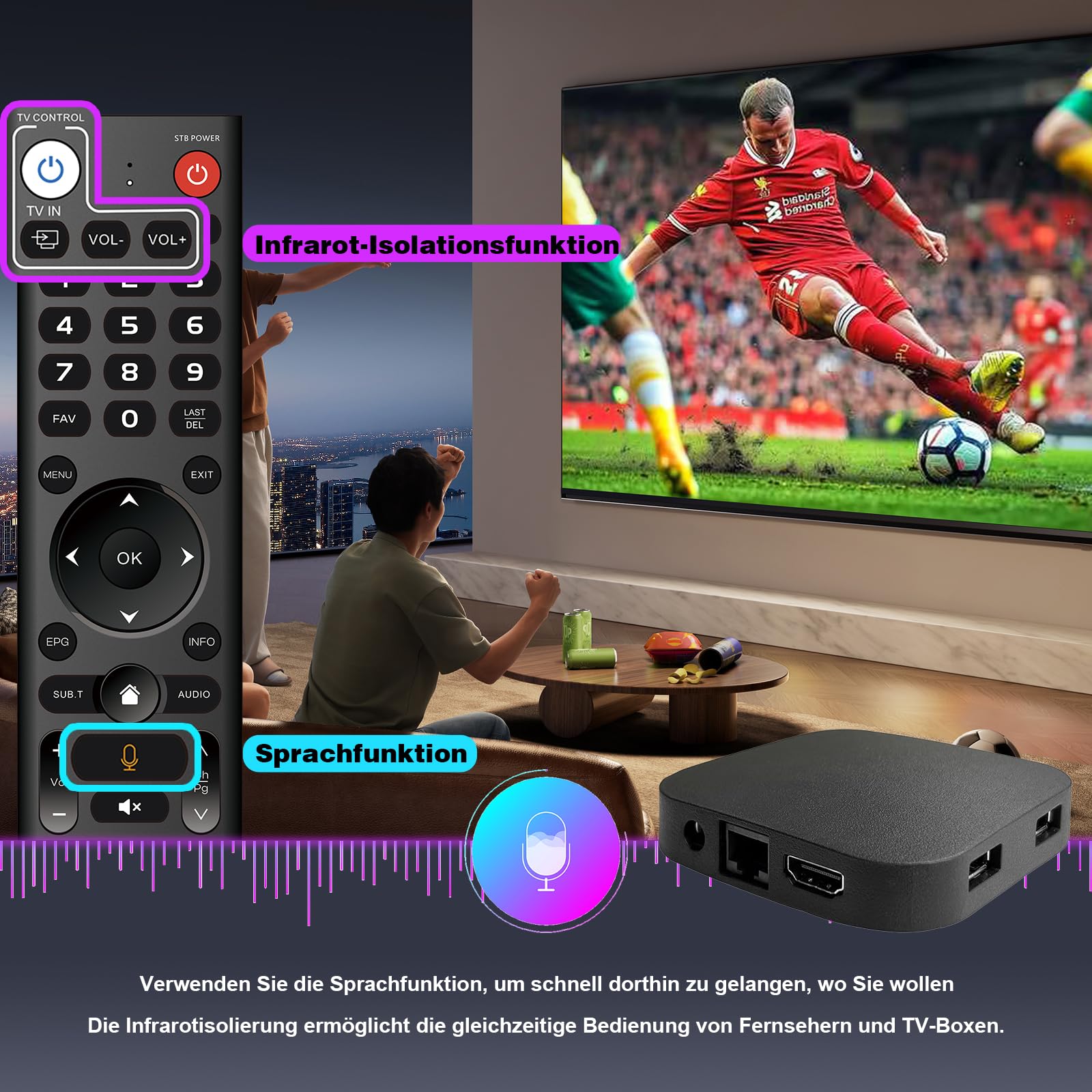 BOXPUT Q8 – Android 11.0 TV Box 4K Amlogic S905Y4, 4GB RAM + 32GB, Wi-Fi Dual-Band BT 5.0, Telecomando Vocale