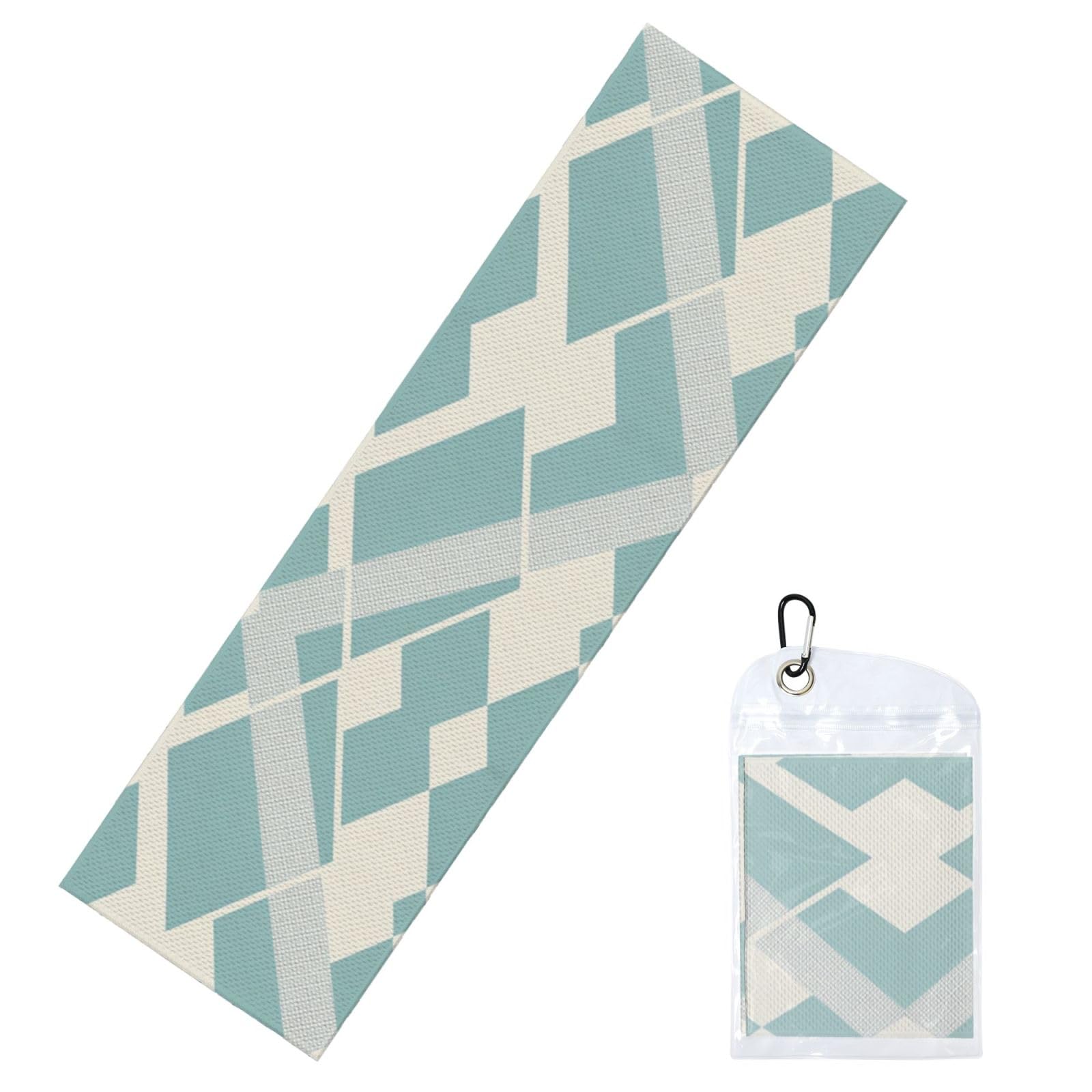 DUYIOKH Turquoise Diamond Grid Pattern Print Cooling Towel, Portable Towel for Gym Workout Golf Beach World Cup Sports Hot Weather