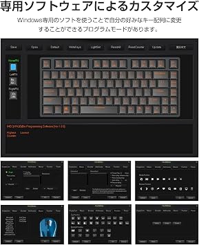 NiZ Keyboard Atom66-1MMini Size66 Key USB Type-C Wired Connection Detachable Win/Mac 3-Second Switch Cherry MX Axis with Dedicated Software Keyboard Customization Possible Programs 1/2/3