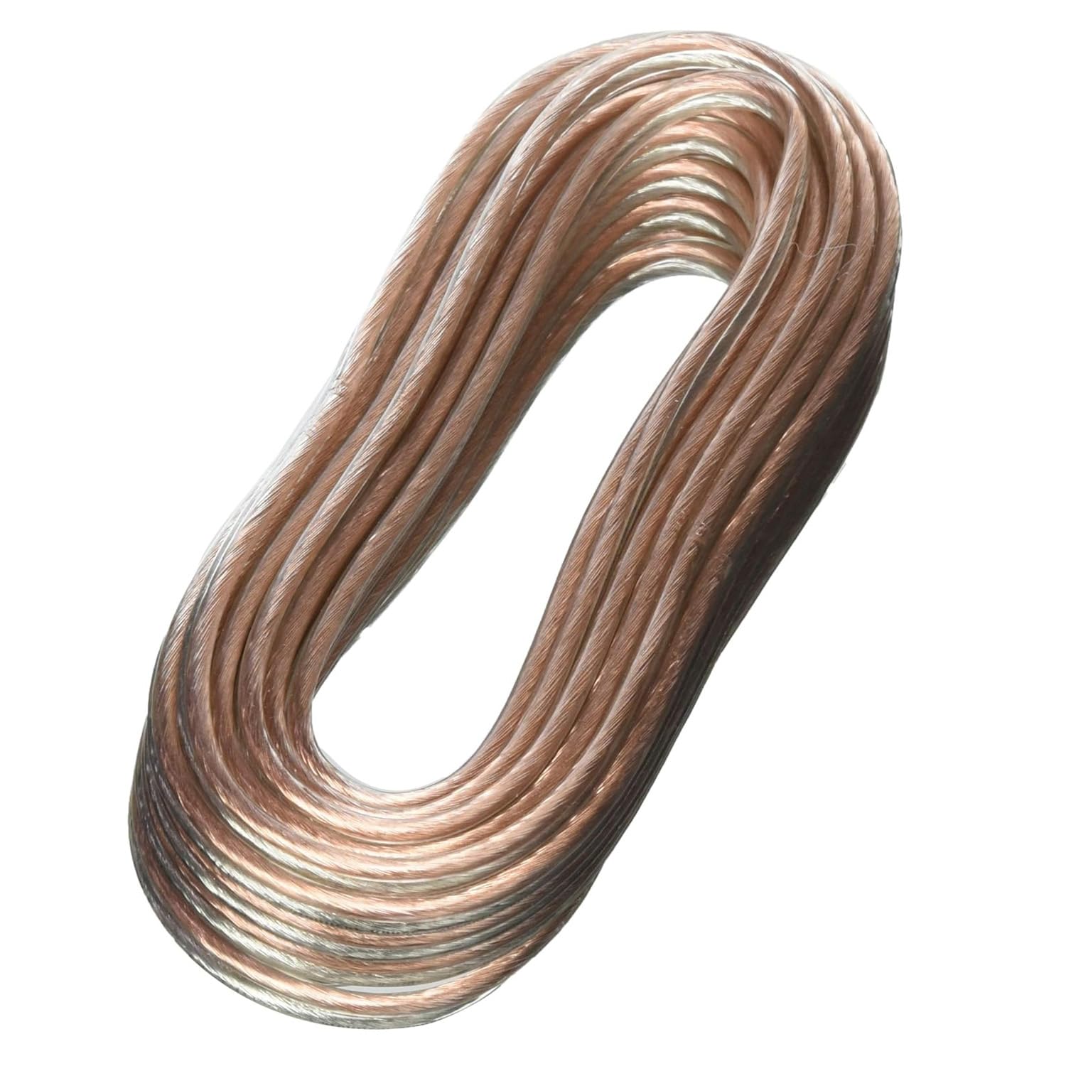 VoltShine 10m clear speaker cable, red, ideal for audio connections in speaker and sound equipment installation.