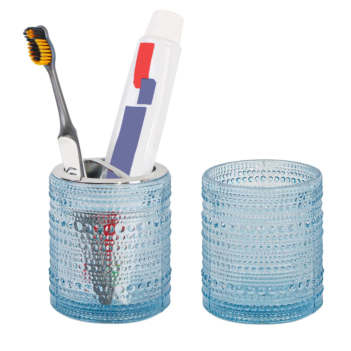 Porte-brosses à dents salle de bain gobelet verre dentifrice support 2 fentes de séparation