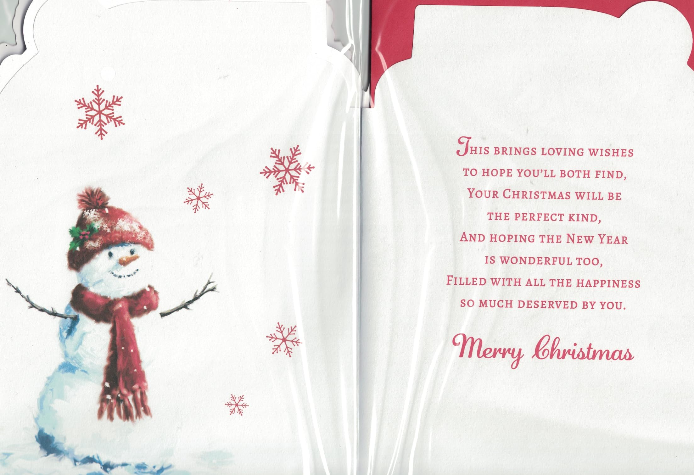 Weihnachtskarte Für Schwiegertochter & Schwiegersohn – Traditionelles Design Mit Rotem Glitzer
