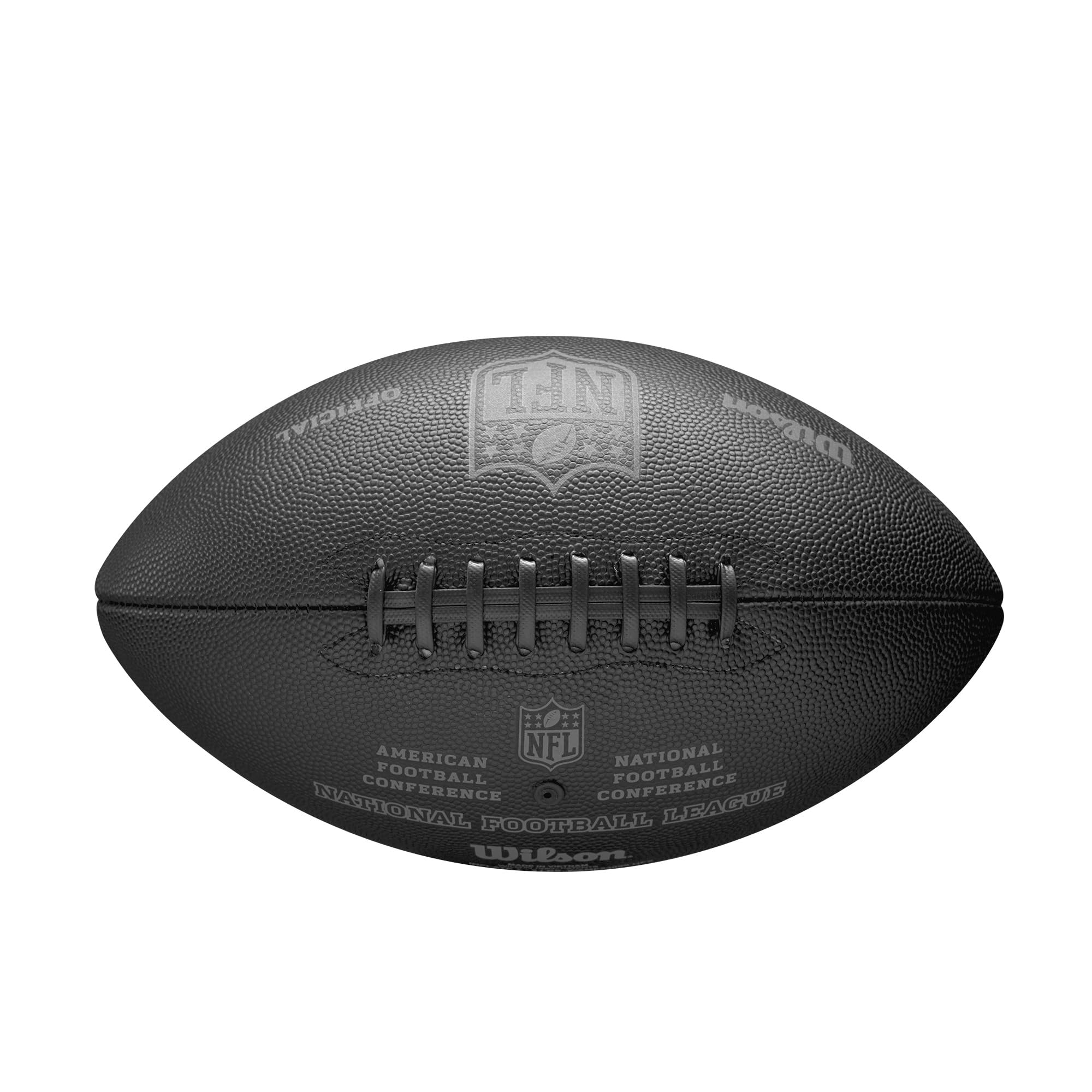 Wilson NFL 32 Team Football, Mit Einer Druckverriegelungsblase und klassischer Schnürung, Stilvolles Aussehen, Aus robusten Materialien, Farbe: Schwarz, Offizielle Größe