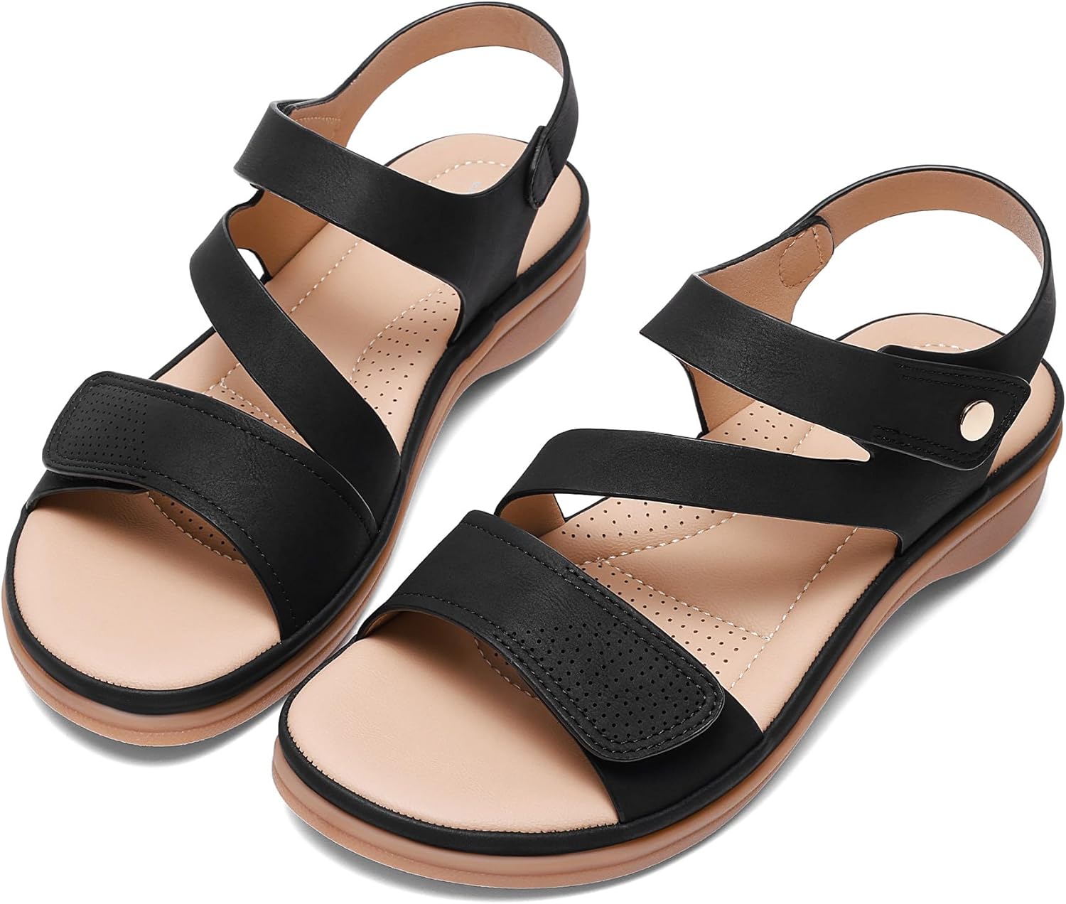 Littleplum Womens Sandals Arch Support – Comfortable Flat Sandals for Women, Summer Breathable Adjustable Orthotic Walking Shoes for Beach,Travel - Image 6