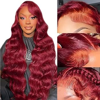 Amazon.com : Aaliweya 34 Inch 99j Burgundy Lace Front Wigs Human