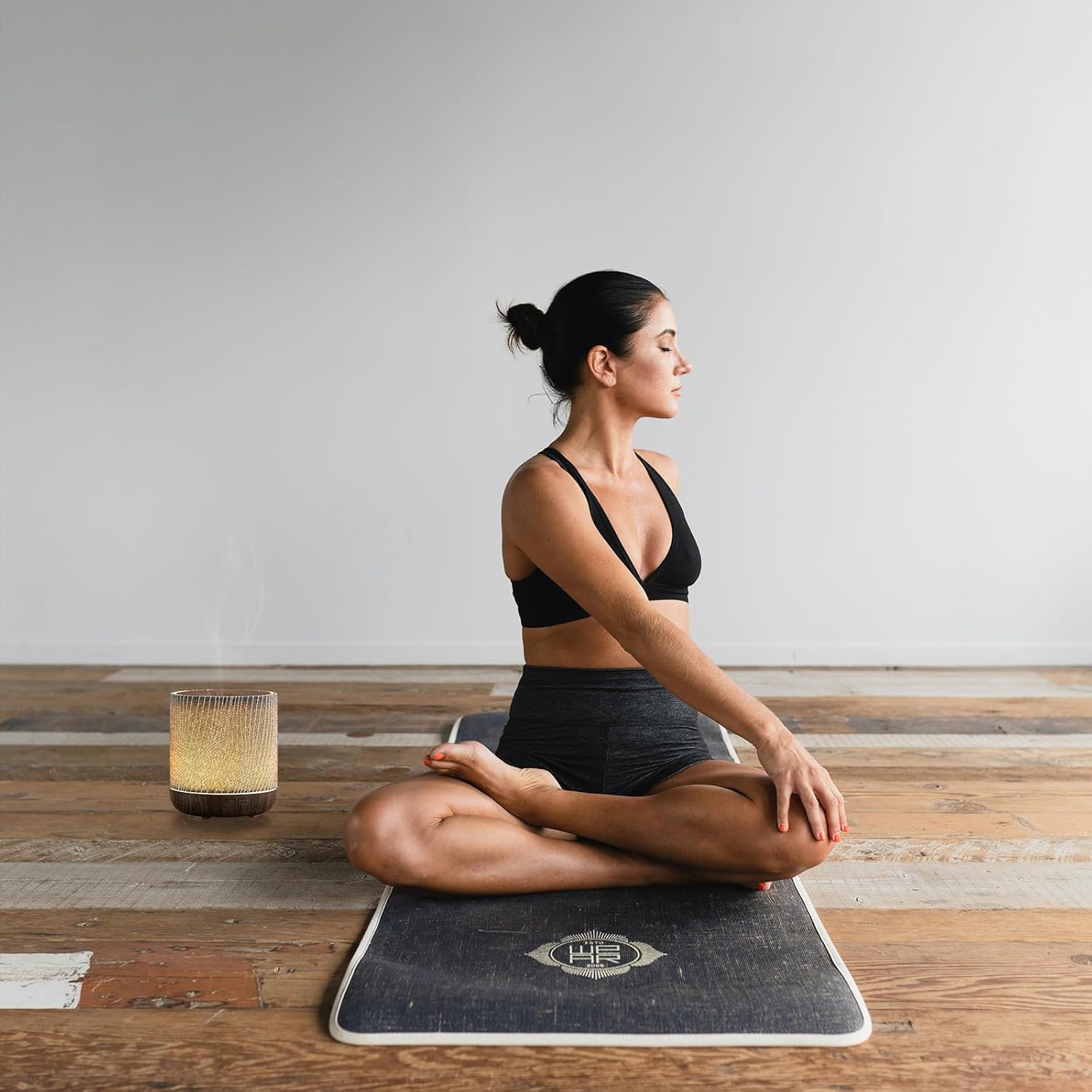 Essential Oil Diffuser 7 fl oz 200ml with Fabric Cover and Night Lamp | Ultrasonic Aroma Diffuser | Humidifier w Lights | Room Decor | Small Humidifier for Bedroom | Gift (Dark Brown) - Image 5