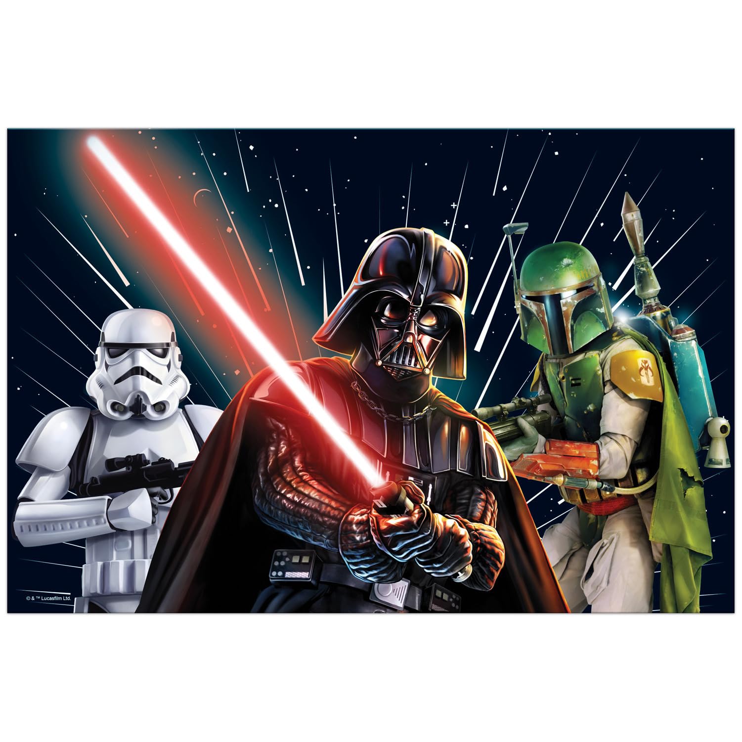 Procos 10215307DY - Set de fête Star Wars Galaxy, 46 pièces de vaisselle jetable pour anniversaire d'enfant et fête à thème, décoration de table, unbekannt