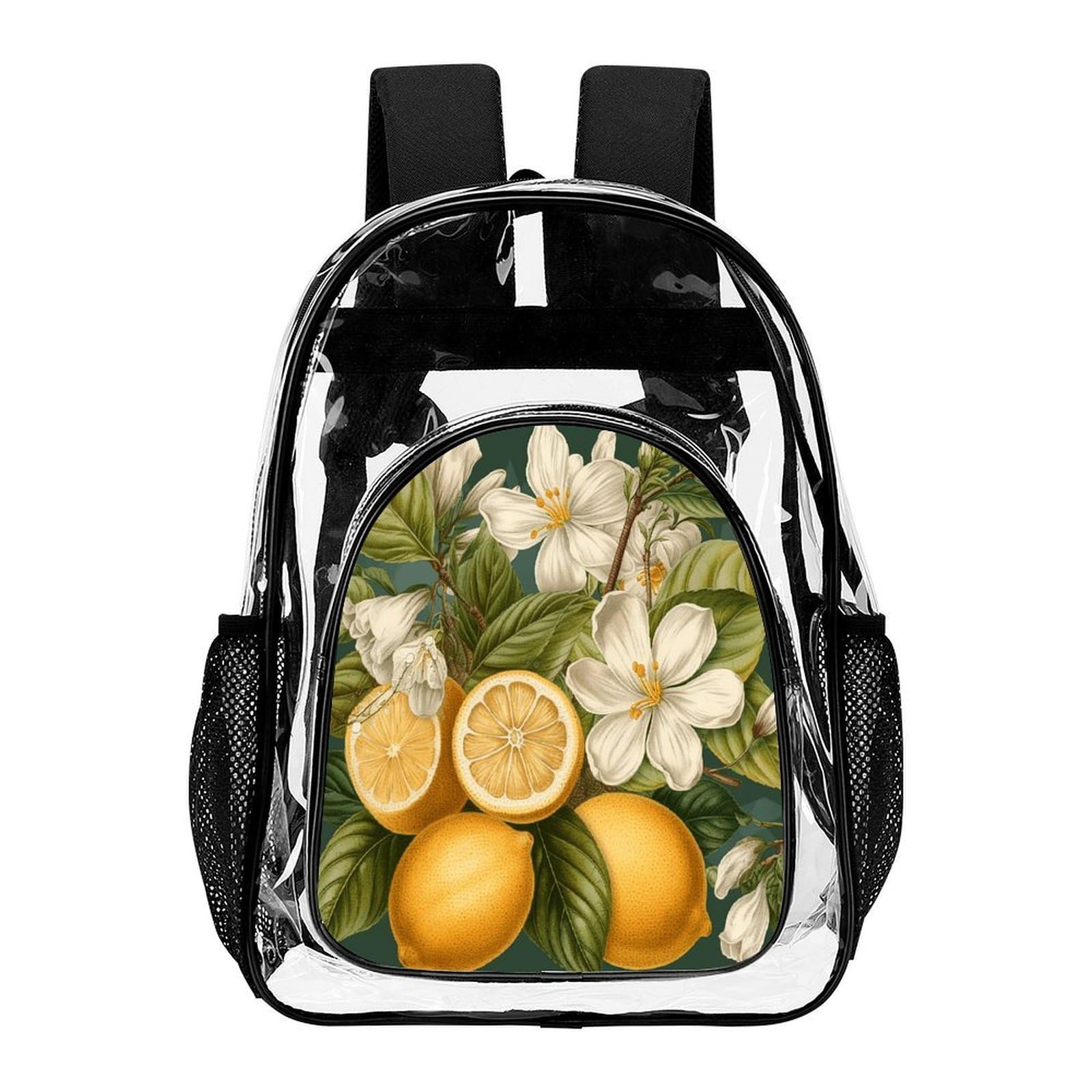 Spring Clip Art Transparenter Rucksack, groß, transparent, PVC, Büchertasche für Sicherheit, Arbeit, Reisen, Stadion