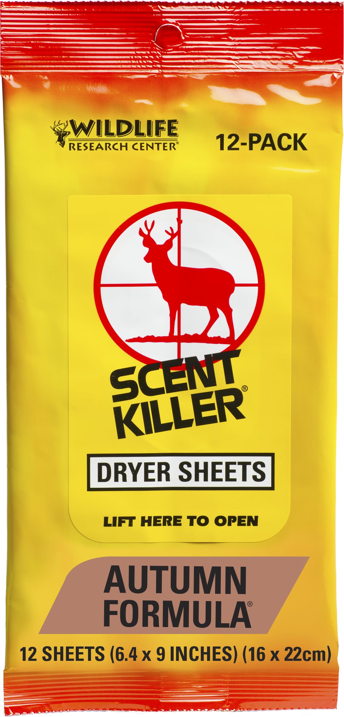 Wildlife Research 580 Scent Killer Autumn Formula Dryer Sheets, 12 Sheets