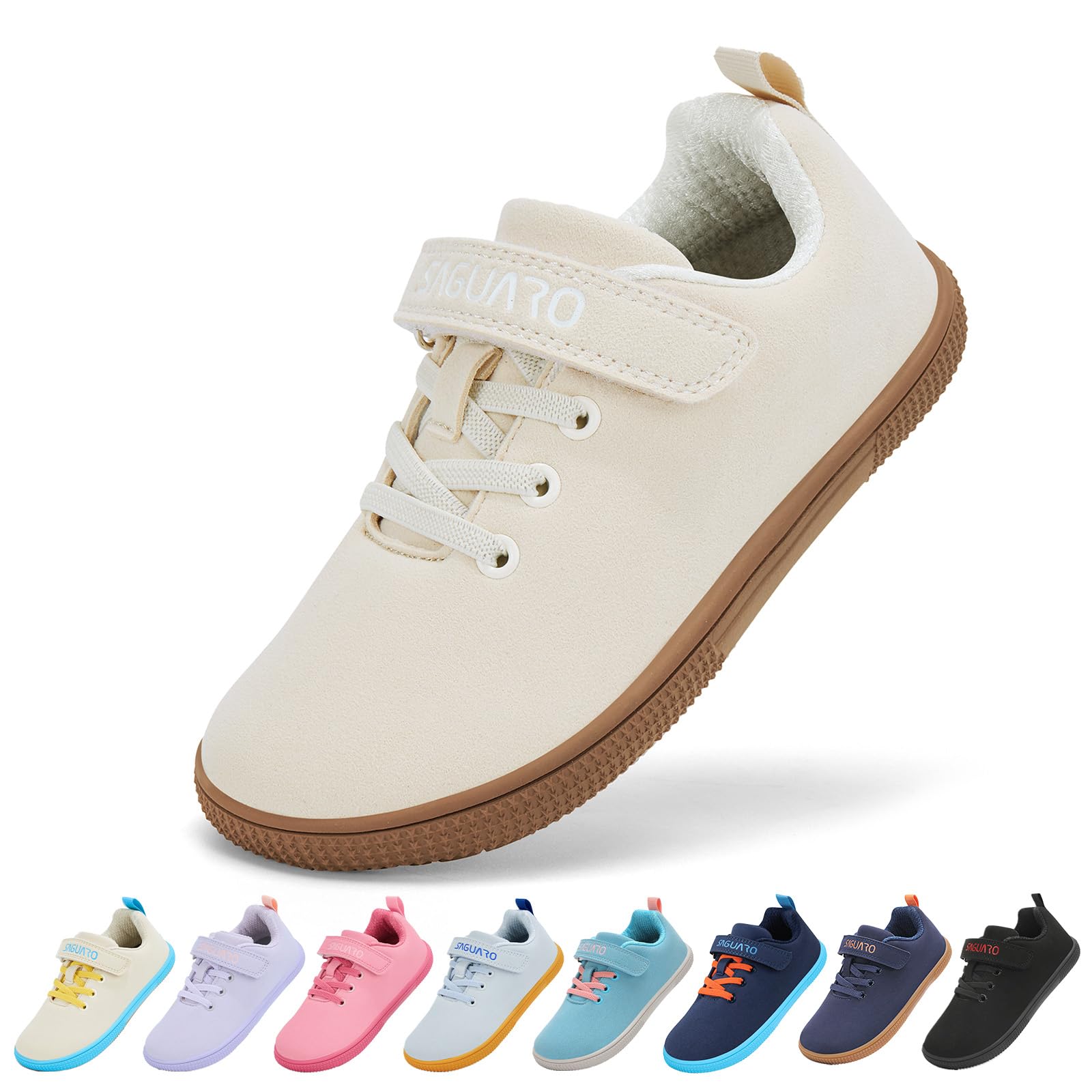 SAGUARO Barefoot Sports Shoes for Boys Girls Lightweight Flexible Sneakers with Wide Toe Box, 25-36 EU