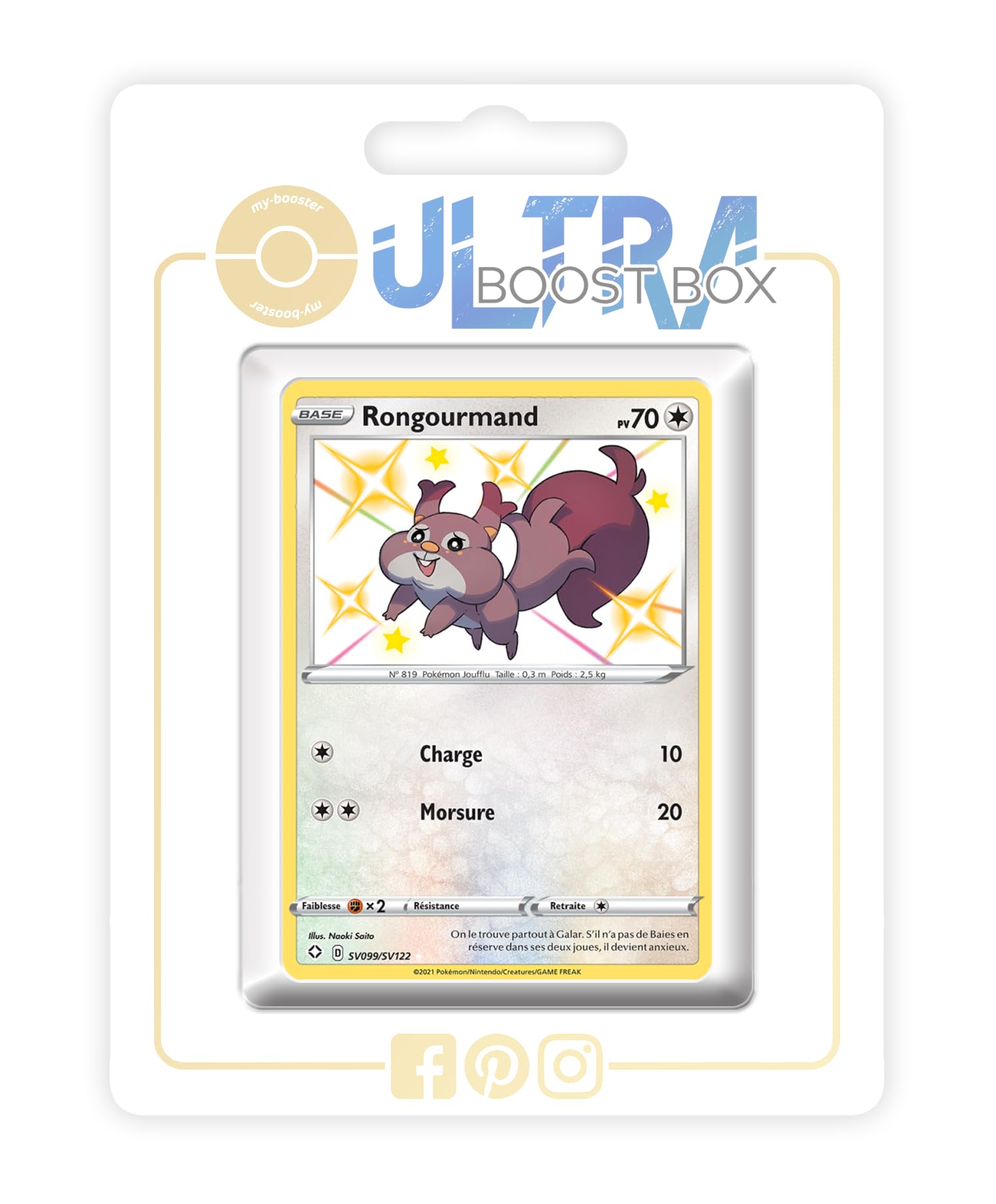 my-booster Rongourmand (Skwovet) SV099/SV122 Cromatico Secreto X Écarlate et Violet 4.5 Destinées Radieuses - Box di 10 carte Pokémon Francese