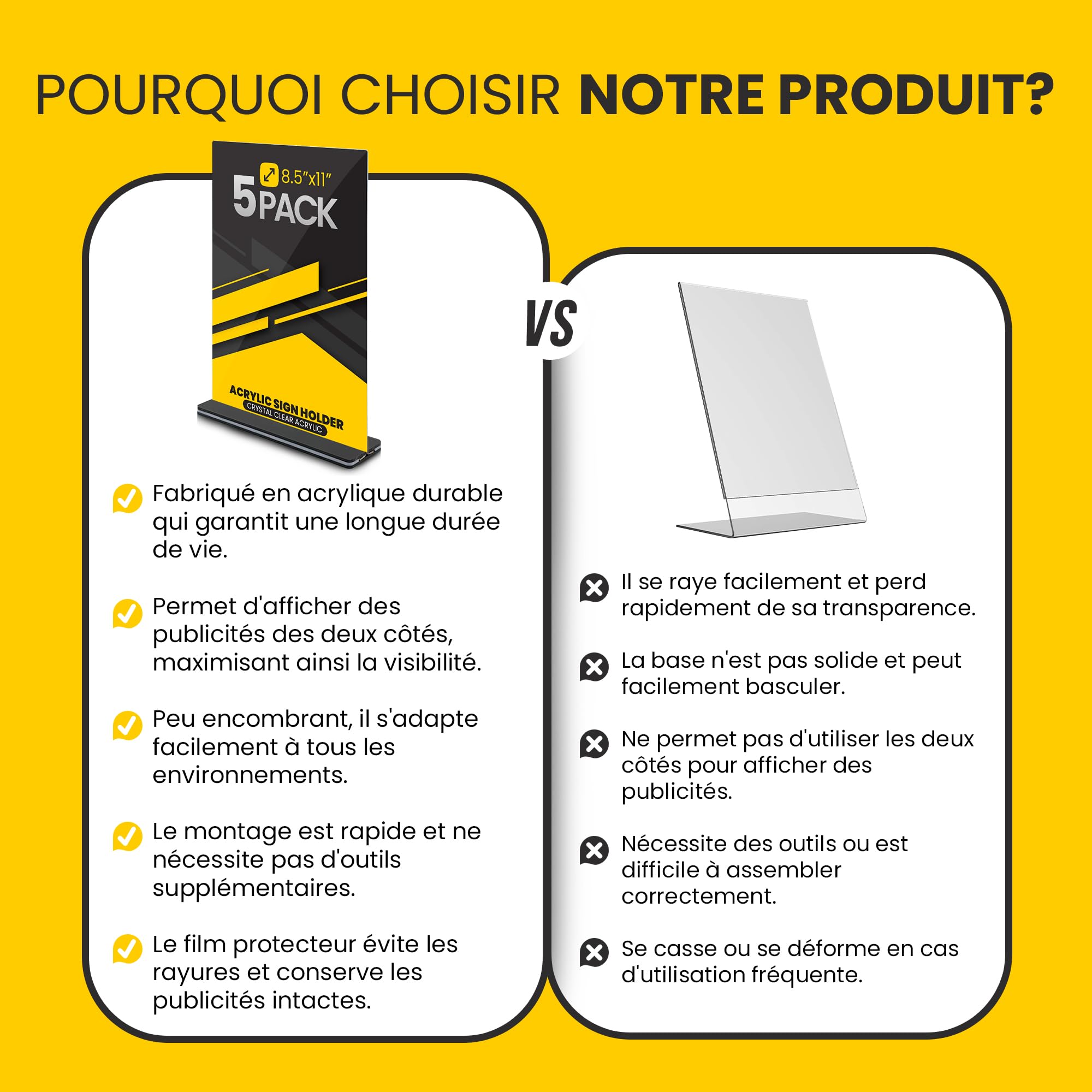 GOYAPRINT Présentoir en Acrylique A4 pour Menus et Publicités - Support de Table Transparent pour Affiches et Brochures - Porte-Menues pour Restaurants, Bureaux, Hôtels et Événements (10, A4)