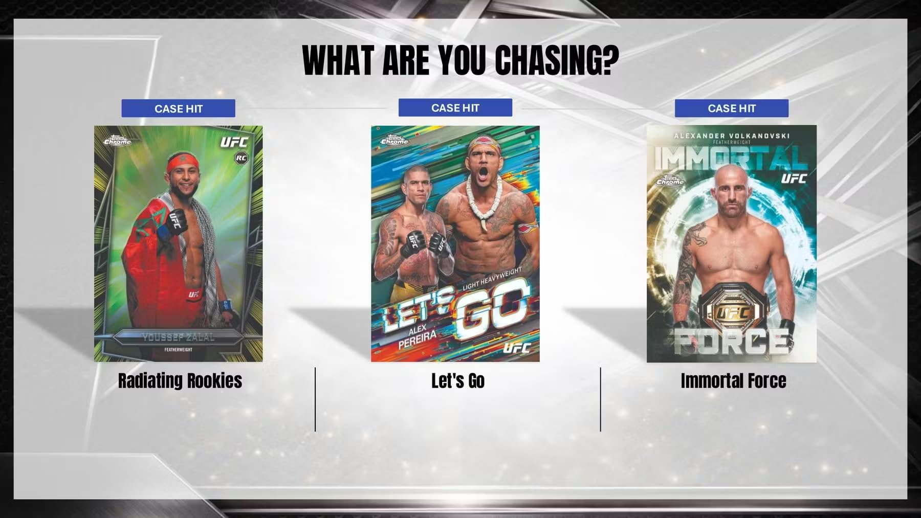 2026 Topps Chrome UFC Hobby-Sammelkartenbox (2 Autogramme pro Sammelkartenbox)