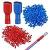 120 PCS Female Fully Insulated Crimp Spade Connector Set,Include 60 Blue 6.3mm 14-16AWG Wire Cable Electrica,60 Red 16-22AWG Wire Cable Electrica,Safe wiring