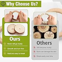 Vista 5 de FoDau770 5 anillos de madera de haya natural, anillos de madera maciza sin terminar, círculos de madera resistente, círculos de macramé