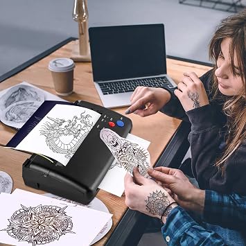 Tattoo Transfer Stencil Machine Copier Printer with 20pcs Free Transfer Stencil Paper Tattoo Stencil Printer Machine Transfer Machine Thermal Copier Tattoo Kit Copier Printer