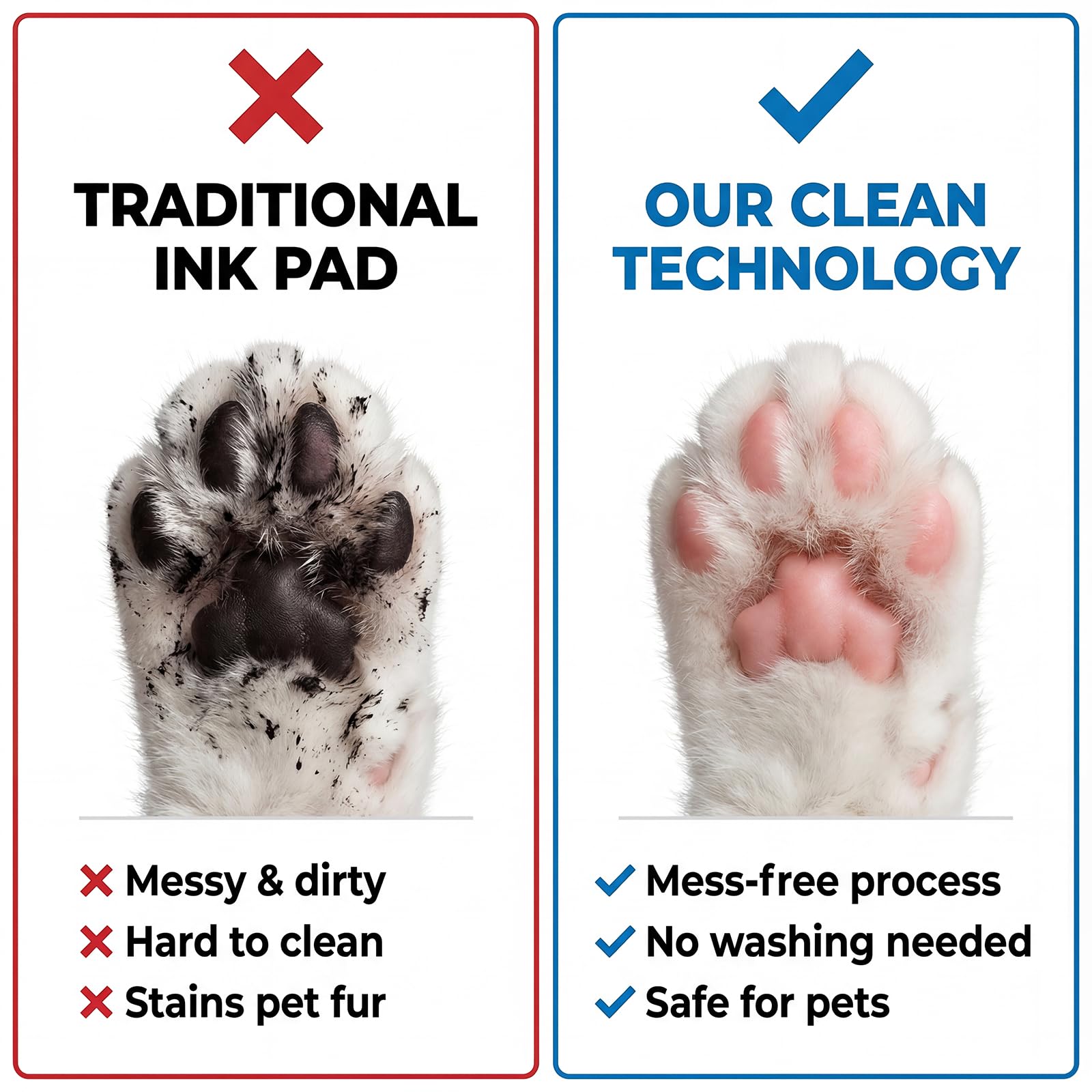 Jiujuda9 Set di 2 impronte di zampe per cani e gatti, set di impronte e impronte per bambini, senza contatto, per neonati - 5