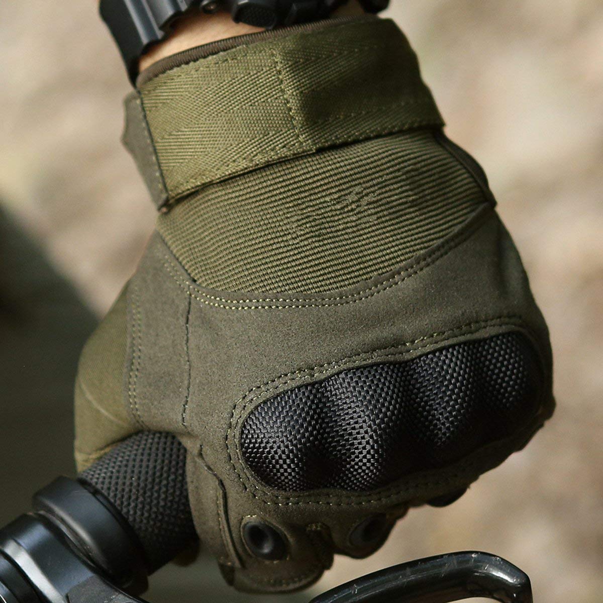 PU Leather Hard Knuckle Full Finger Half Finger Glove | Shopee Malaysia